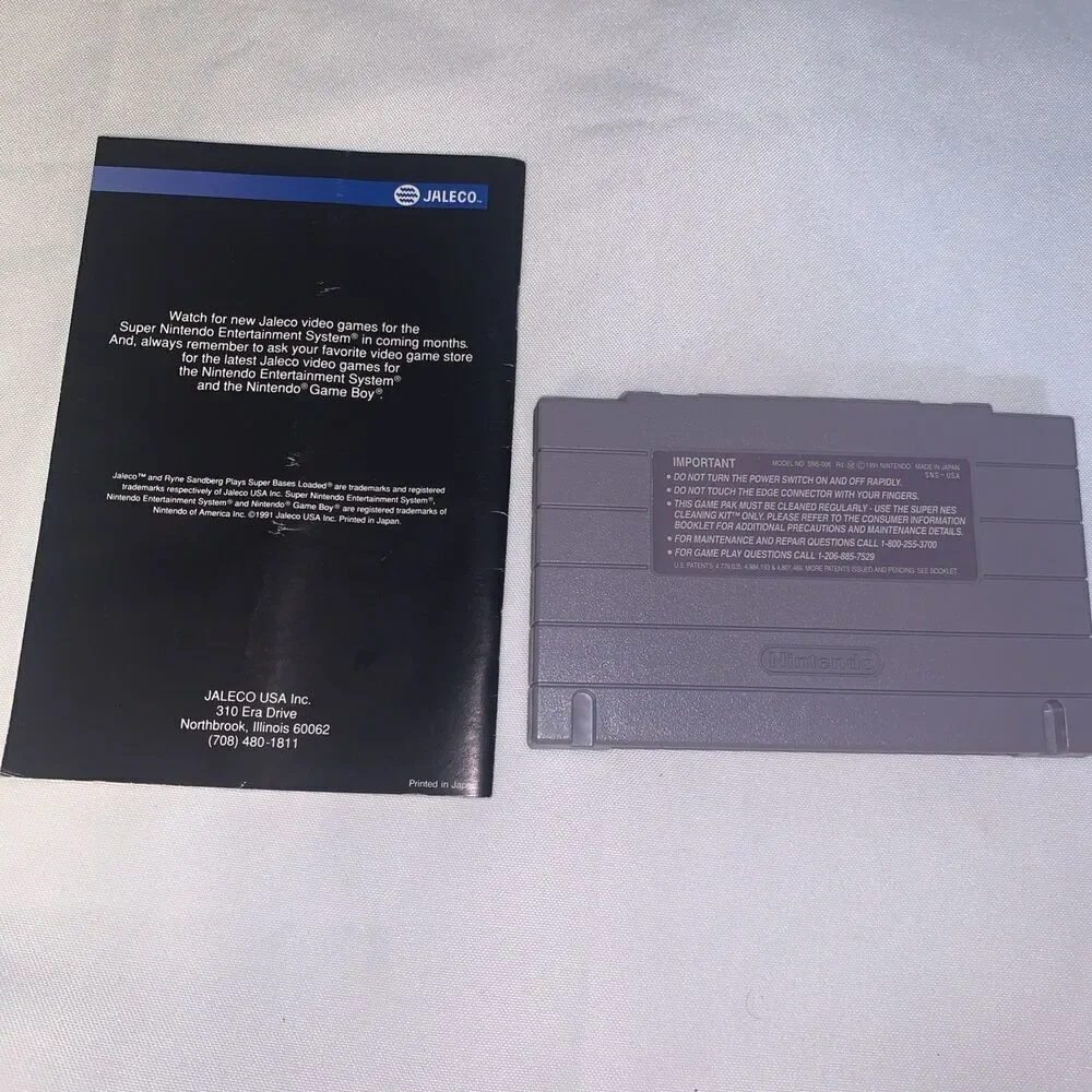 vintage Super Bases Loaded SNES (Super Nintendo Entertainment System, 1991) CIB